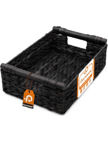 Wicker Basket, Large Basket for Gift Baskets Empty, 13.4x9.5x4.7in - color: Black, size: Medium