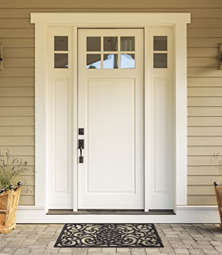 DII High Traffic All-Weather Rubber Doormat, 18x30, Welcome Scroll - color: Pineapple Scroll, size: 1'6" x 2'6" (Rectangular)