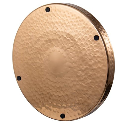 MyGift 11 Inch Deluxe Hammered Copper Kithchen Accessories Tray - Aluminum Plated Copper Platter and Vanity Tray - Handcrafted in India