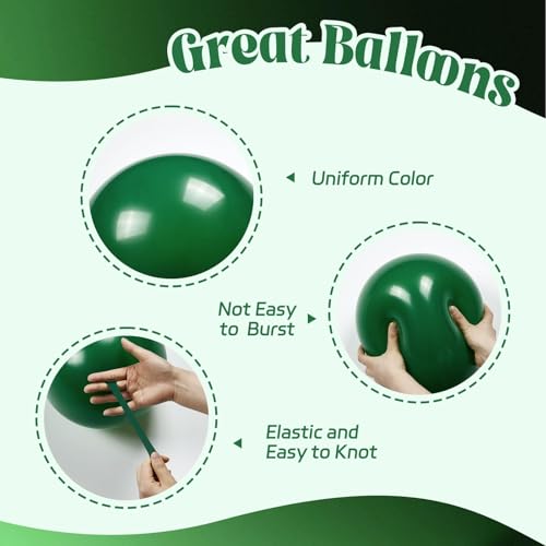 60pcs Green and Black Balloons 12inch with Dark Green Gold Balloons - color: Green Black Gold