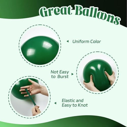 60pcs Green and Black Balloons 12inch with Dark Green Gold Balloons - color: Green Black Gold
