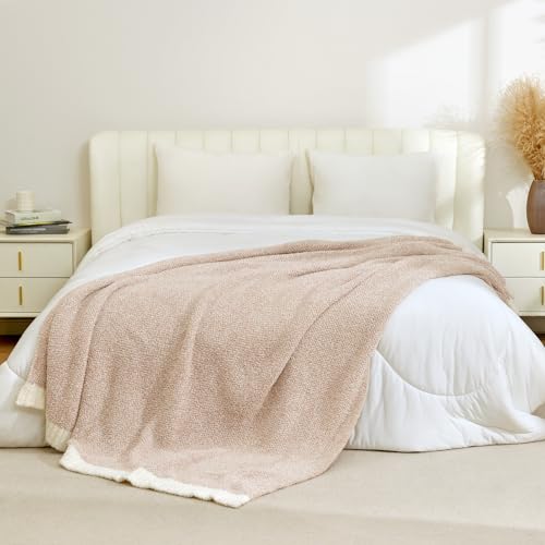Snuggle Sac Twin XL Bed Blanket 66x90 inches, Super Soft Warm Beige Blankets for Bed, Living Room, Luxurious Microfiber Blanket Dupes, Heather Beige, 66x90 inches - color: Heather Beige, size: Twin-XL (66"x90")