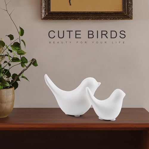 Notakia White Bird Figurines Set of 2 Small Bird Statues Home Decor - color: 2pcs White Birds
