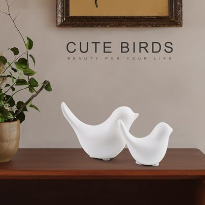 Notakia White Bird Figurines Set of 2 Small Bird Statues Home Decor - color: 2pcs White Birds