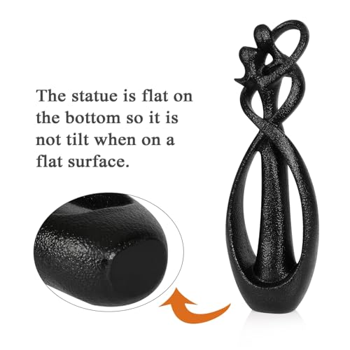 Trycooling Kissing Lovers Statue Abstract Sculpture, Black, Large - color: Black, size: Large