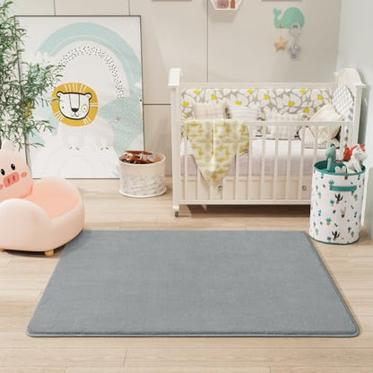 Amearea Modern Washable Runner Rugs, 2x4 Feet Grey Bedroom Runner Rug - color: Grey, size: 2' x 4' (Runner)