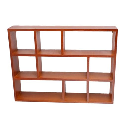 Shadow Box Display Shelf, Wall Mounted Wooden Rustic Floating Shelves, 9 Slot Freestanding Cabinet Display Case Organizer for Farmhouse Decor