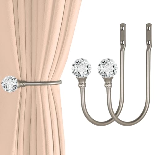 Groleca U Shaped Metal Curtain Holdbacks, Curtain Tiebacks, 2 Pack, Silver - color: Silver