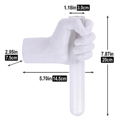 Creative Wall Hanging Sculpture, Funky White Hand Vases Home Decor, Artistic Hanging Hand Sculptures with Test Tube Vases, Unique Wall Art Statue - color: White