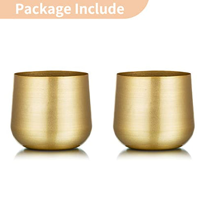 NUPTIO Metal Flower Plant Pot with Drainage Hole, 5.71", 2 Pcs - color: Style 1#, size: 5.7in Tall-2pcs