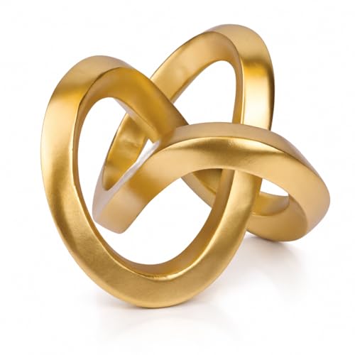 Gold Knot Decor for Coffee Table Book,Chain Link Decor for Bookshelf Entry Table TV Stand,Knot Sculpture for Home Living Room,Accent Decoracions para sala,adornos para sala Modernos - color: Gold