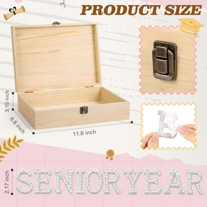 Yousoontic 2027 Senior Memory Keepsake Box and DIY Accessories,Natural - color: Natural