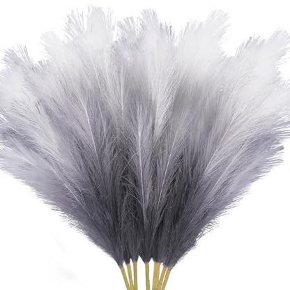 8 Pcs 35.4" Black Gradient Faux Pampas Grass, Tall Pampas Grass Vase Filler - color: Black, size: 35.4inch-8Pcs