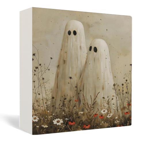 Halloween Gothic Ghost Wooden Box Sign Desk Decor,Ghost Desk Decor - color: Gothic Ghost