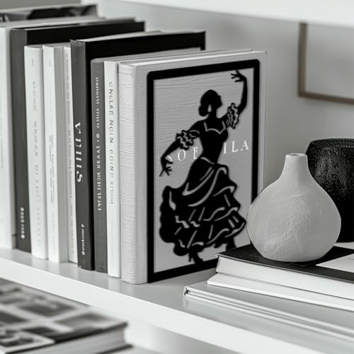 Peacoblue 5.3"x4.3"x7.9" Metal Bookends, Heavy Duty Book Ends for Shelves - style: Spain Flamenco Dance