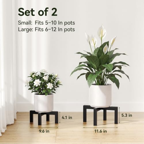 pickpiff Plant Stand Indoor Outdoor Flower Holder Metal 150lbs 2-Pack - size: 2 Pack