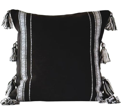 Black & White Decorative Throw Pillow Covers, Set of 4, 18x18 Inch Geometric Ikat Textured Accent Pillow Cover 4 Pack - color: Tribal