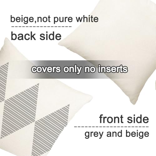 Outdoor Pillows Covers 20x20 Waterproof,Grey and Beige Set of 4(No Insert) - color: Grey and Beige, size: 20" x 20" (Pack of 4)