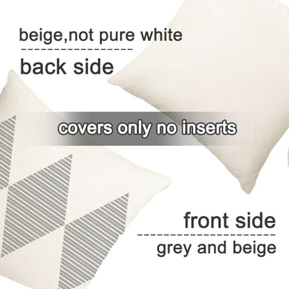 Outdoor Pillows Covers 20x20 Waterproof,Grey and Beige Set of 4(No Insert) - color: Grey and Beige, size: 20" x 20" (Pack of 4)
