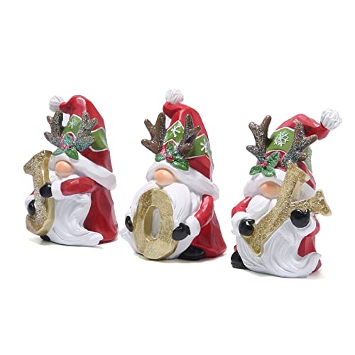 Hodao 3PCS Christmas Gnomes, Handmade Scandinavian Tomte Elf Decor - color: Red-gold