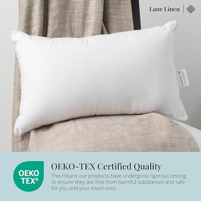 LANE LINEN 12x20 Pillow Inserts, Pack of 4, Soft, Down Alternative - White - size: 12x20