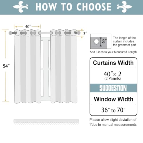 ChrisDowa Sage Green Blackout Curtains 54 Inches Long 2 Panels for Bedroom - color: Sage Green, size: 40"W x 54"L (Pack of 2)