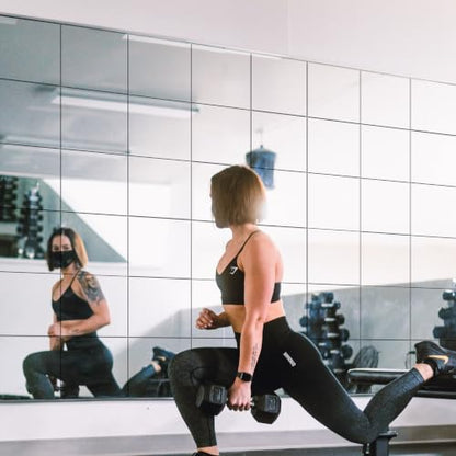 TRAHOME Home Gym Mirror Tiles for Wall, 12"x12"x4PCS Full Length Mirror - size: 12"x12" (4 PCS)