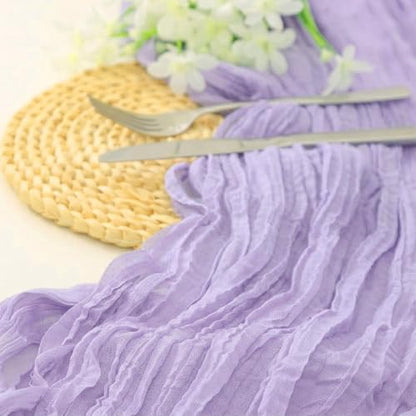 10 Pack Lavender Purple Cheesecloth Table Runner 17 x 108 Inch - color: Lavender, size: 10Pcs - 9 Ft