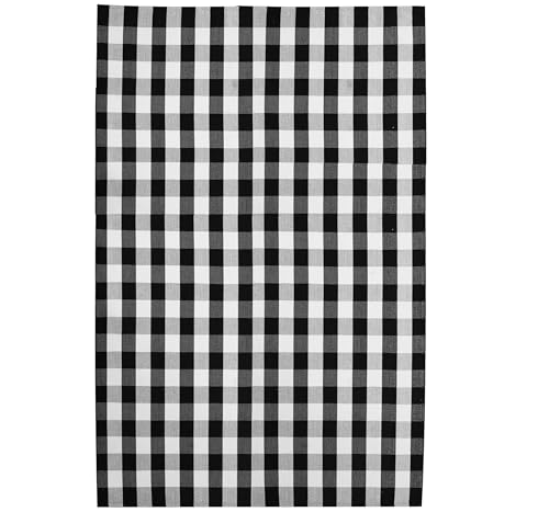 KILOCOCO Buffalo Plaid Checkered Rug 7.5x10 ft Black White Living Room Rug - color: Black and White, size: 7'6" x 10' (Rectangular)