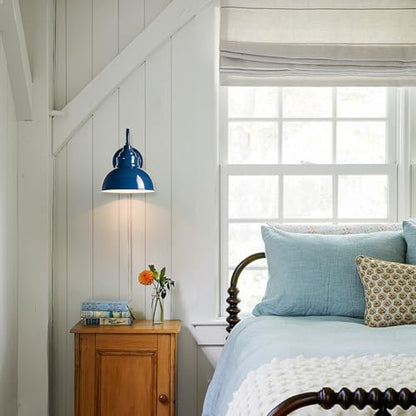 Mini Gooseneck Wall Sconce, 2-Way Mount with Switch, Blue - color: Blue