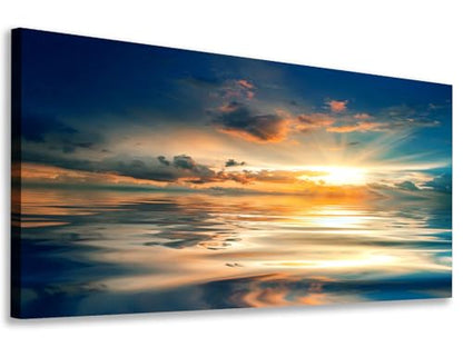 yearainn Sunset Ocean Wall Art, Calm Blue Sea Glow Landscape, 20" x 40" - color: Sunset Calming Ocean, size: 40"L x 20"W