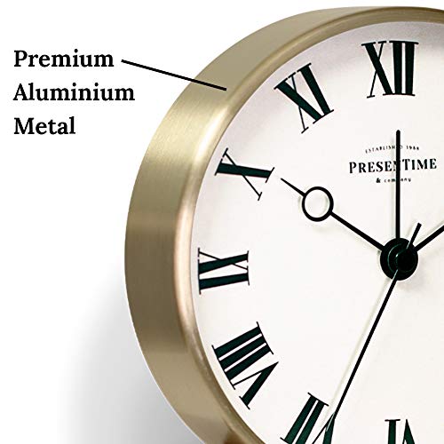 Presentime Mozart Mantel Alarm Clock - color: Morning Gold Finish, size: 6*5.5 inch