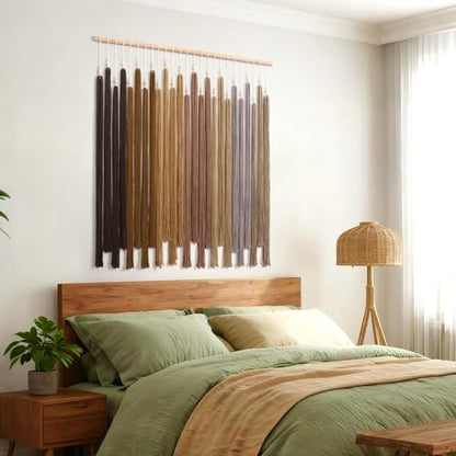Macrame Wall Hanging Large Boho Home Decor Aesthetic Modern Chic Wall Art - color: Brown