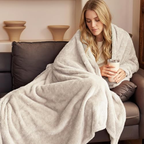 Exclusivo Mezcla Fuzzy Plush Fleece Bed Blanket Twin XL Size, Beige - color: Beige, size: 90x66 IN