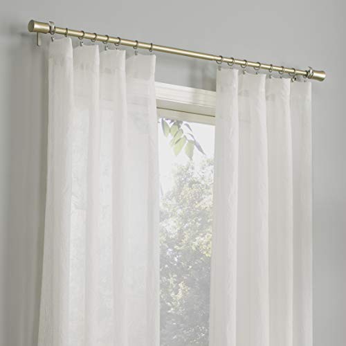 No. 918 Genevieve 2-Pack Linen Weave Sheer Semi-Sheer Rod Pocket Curtain Panel Pair, Cream, 50"W x 63"L (2 Panels) - color: Cream, size: 50"W x 63"L (Pack of 2)