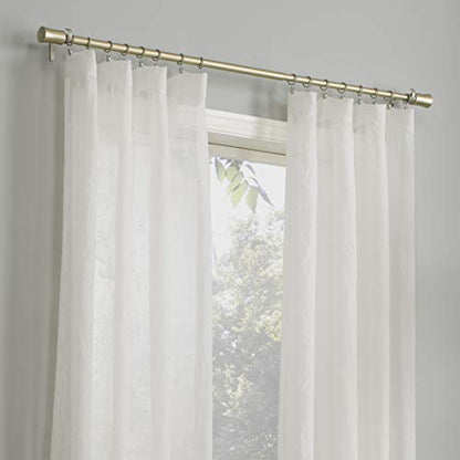 No. 918 Genevieve 2-Pack Linen Weave Sheer Semi-Sheer Rod Pocket Curtain Panel Pair, Cream, 50"W x 63"L (2 Panels) - color: Cream, size: 50"W x 63"L (Pack of 2)