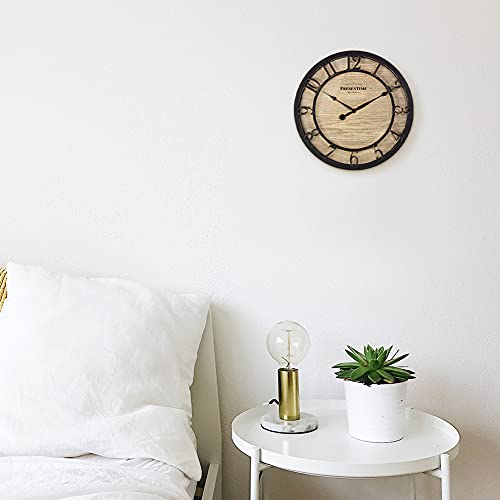 Presentime 10" Farmhouse Series Wall Clock - color: Oil Rubbed Bronze, size: 10 inch