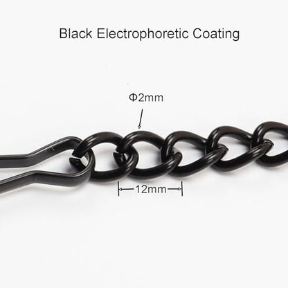 Bieye 30-Inch Metal Chain with Safety Hooks for Stained Glass Window Panels - size: 0.1"W x 30"L (Pack of 1)