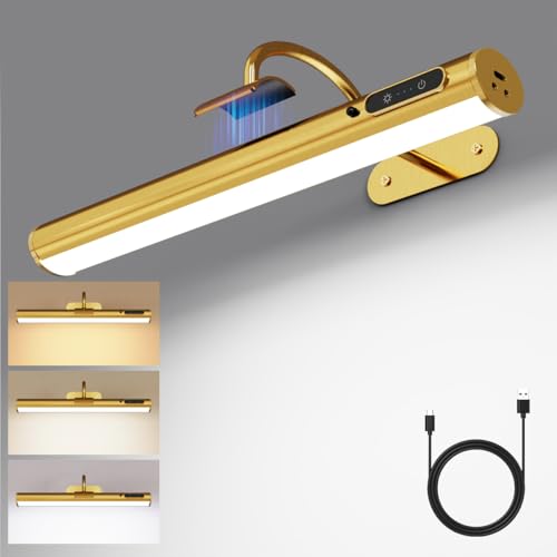 Wireless Rechargeable Picture Light, Battery Operated Art Light - color: Without Motion Sensor Brass