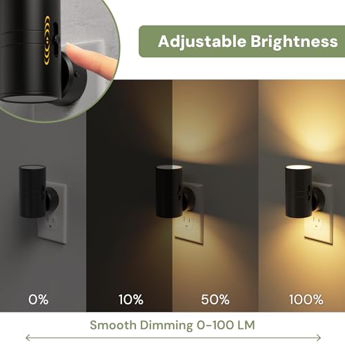 L LOHAS LED Night Light, Night Lights Plug into Wall, 5 Colors, Dimmable - color: 5CCT, size: 2 Pack