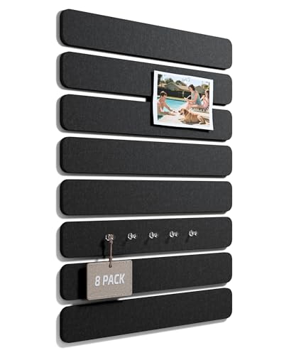 Fluxynara 13" x 2" Felt Wall Panels, Black - color: Black, size: 8-pack