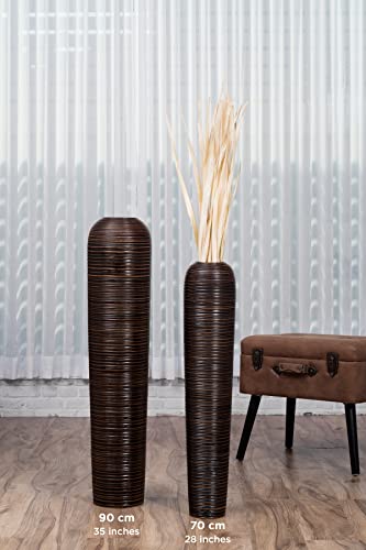 Leewadee Large Floor Vase 26 inches Mango Wood for Pampas Grass, Dried Flowers - size: 26 inches