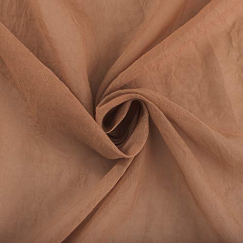 No. 918 Genevieve 2-Pack Linen Weave Sheer Semi-Sheer Rod Pocket Curtain Panel Pair, Sienna, 50" W x 96" L (2 Panels) - color: Sienna, size: 50"W x 96"L (Pack of 2)