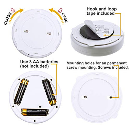 HONWELL Wireless Spotlight Battery Operated LED Puck Lights, Touch Closet Light, Stick on Wall Hallway Basement Entrance Perfect Adjustable Direction Light for Artwork Decorative