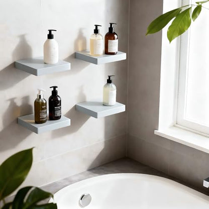 Small Floating Shelves for Wall Set of 2, 6 Inch Square Shelves, Grey - color: Grey, size: 6 Inch-2 Pcs