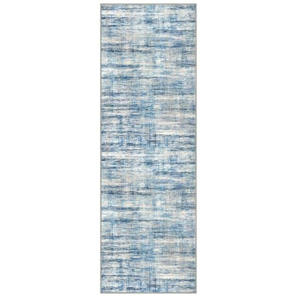 KOZYFLY 3x8 Runner Rug for Hallway Modern Washable Kitchen Rug Blue Beige - color: Blue Beige, size: 3' x 8' (Runner)