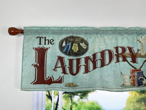 Laundry Room Rod Pocket Valance 58 x 18 Inches - color: Laundry, size: 58"W x 18"L (Pack of 1)