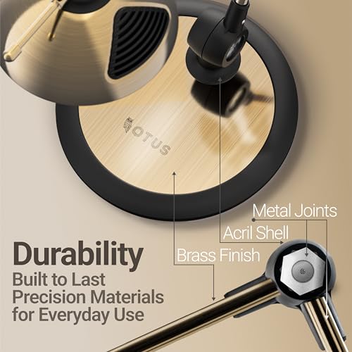 OTUS Tall LED Architect Desk Lamp for Home Office, Gesture Control, Brass - color: Brass