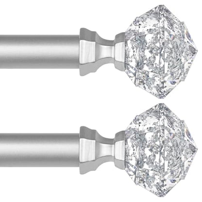 TONIAL Silver Translucent Replacement Finials for 3/4 Inch Curtain Rod - color: Silver