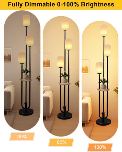 Lightdot Black Floor Lamp with LED Bulbs Included, 3 Light Dimmable Floor Lamps,Unique Modern Standing Tall Lamp for Bedroom/Living Room/Sofa Beside/Corner Decor - color: Oval Strip-Black